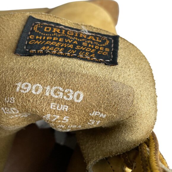 Chippewa Men's 13 Wheat Nubuck Leather Waterproof Work Boots - Picture 11 of 14